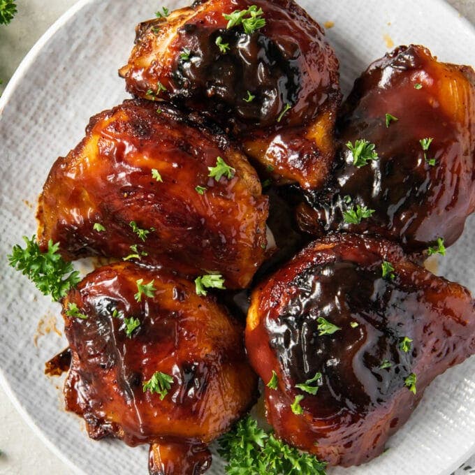 Baked BBQ Chicken Thighs Yellow Bliss Road