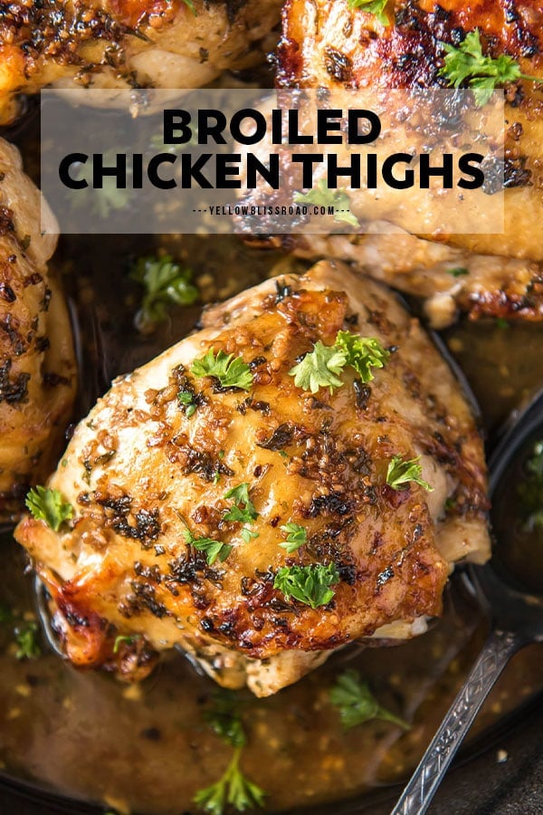 Crispy Broiled Chicken Thighs | YellowBlissRoad.com