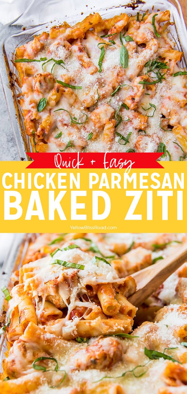 Chicken Parmesan Baked Ziti Easy Weeknight Meal