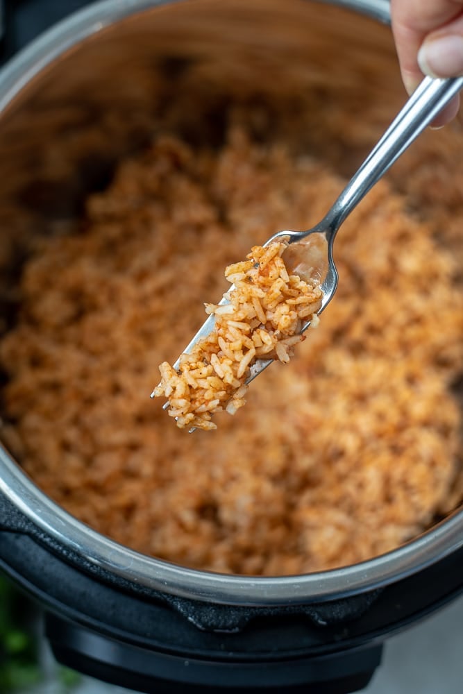Fork with Instant Pot Mexican Rice