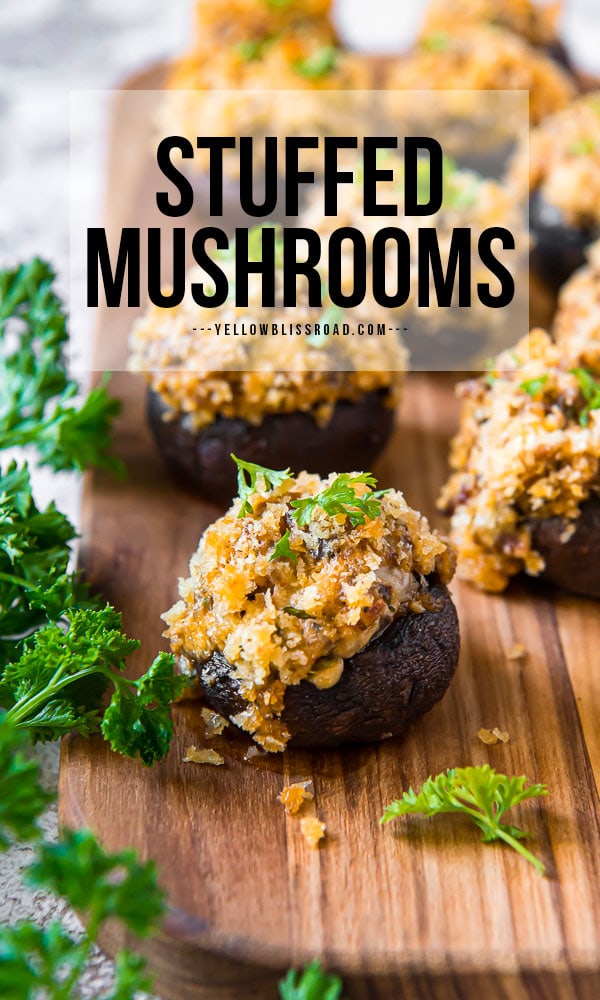 Stuffed Mushrooms Pinterest friendly image