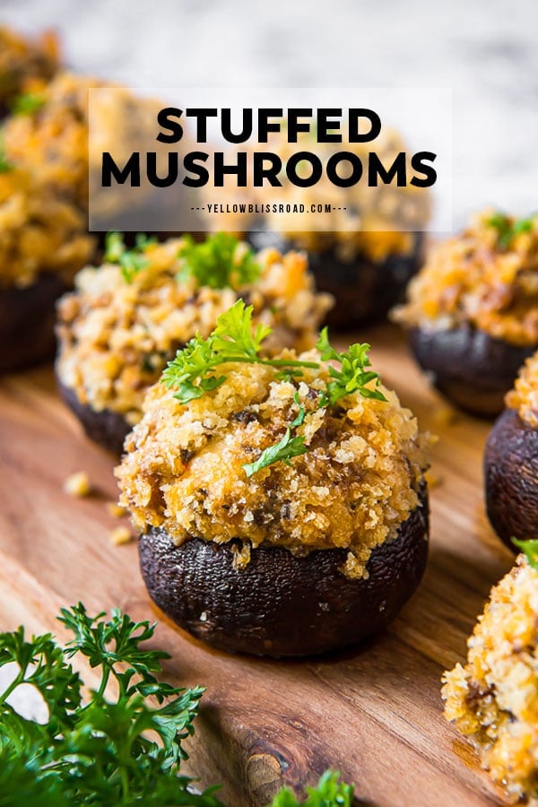 Stuffed Mushrooms Pinterest friendly image