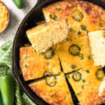 A pan of jalapeno cornbread