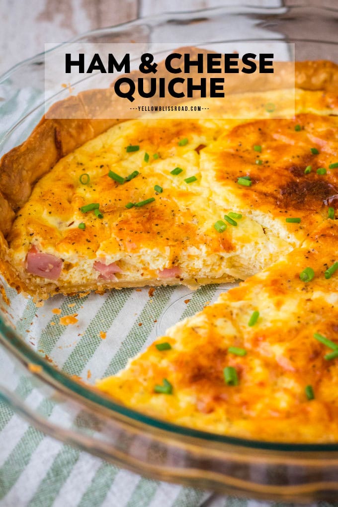 Ham and Cheese Quiche Recipe | YellowBlissRoad.com