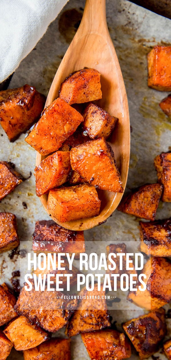 roasted sweet potatoes pinterest friendly image