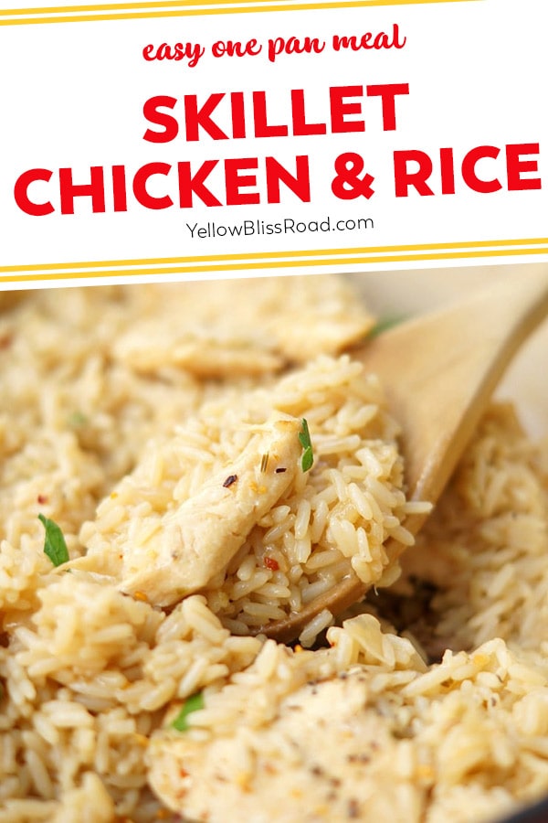 Skillet Chicken and Rice Recipe | YellowBlissRoad.com
