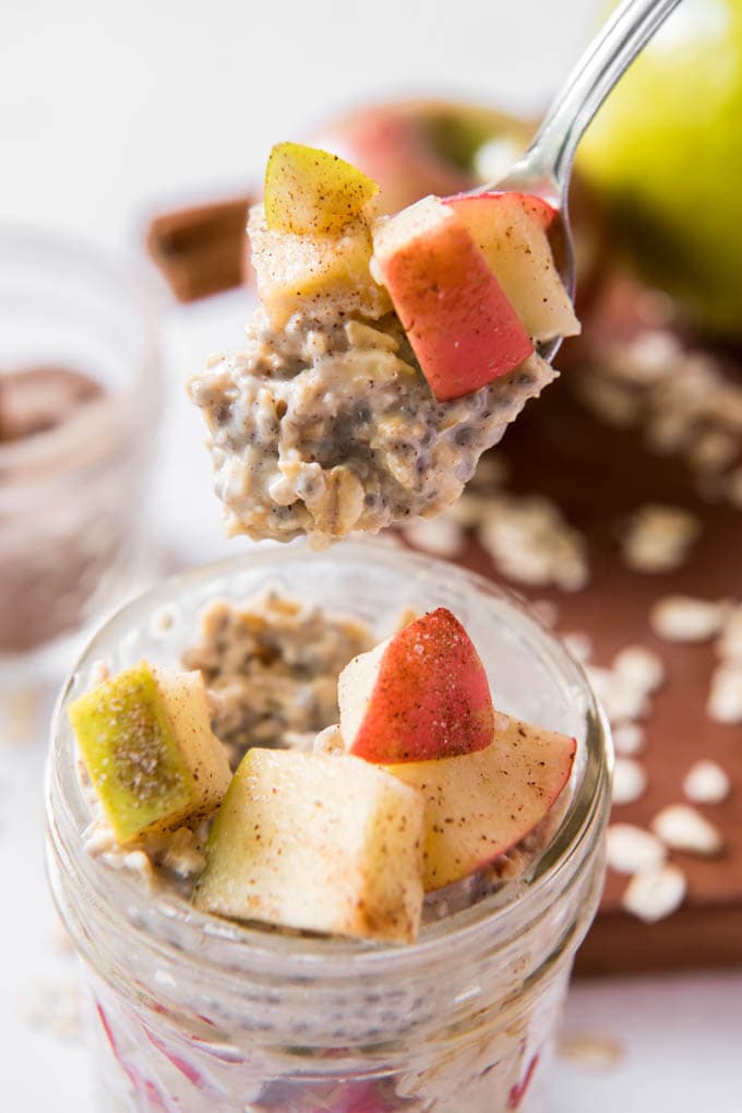 A spoonful of simple Apple Cinnamon Overnight Oats