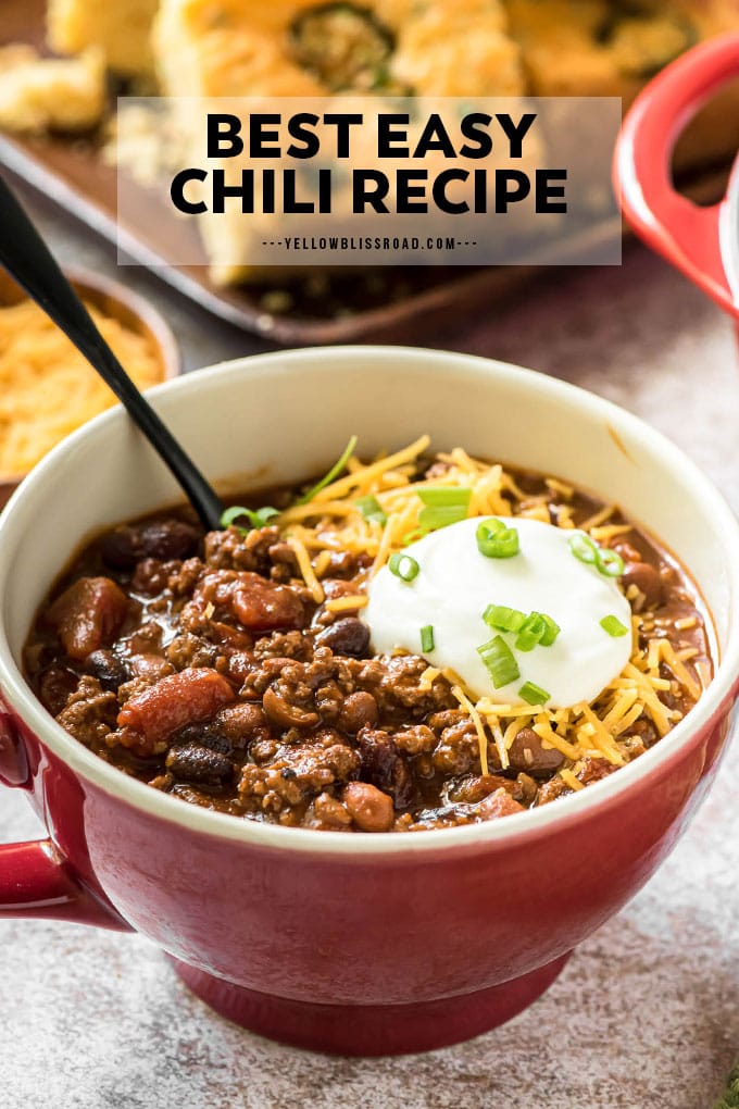 The BEST Easy Chili Recipe | YellowBlissRoad.com