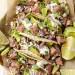 street tacos with toppings