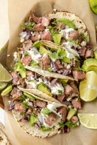 street tacos with toppings