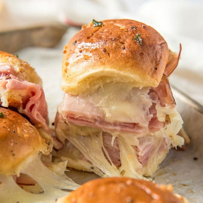 A close up of Ham and Cheese Sliders