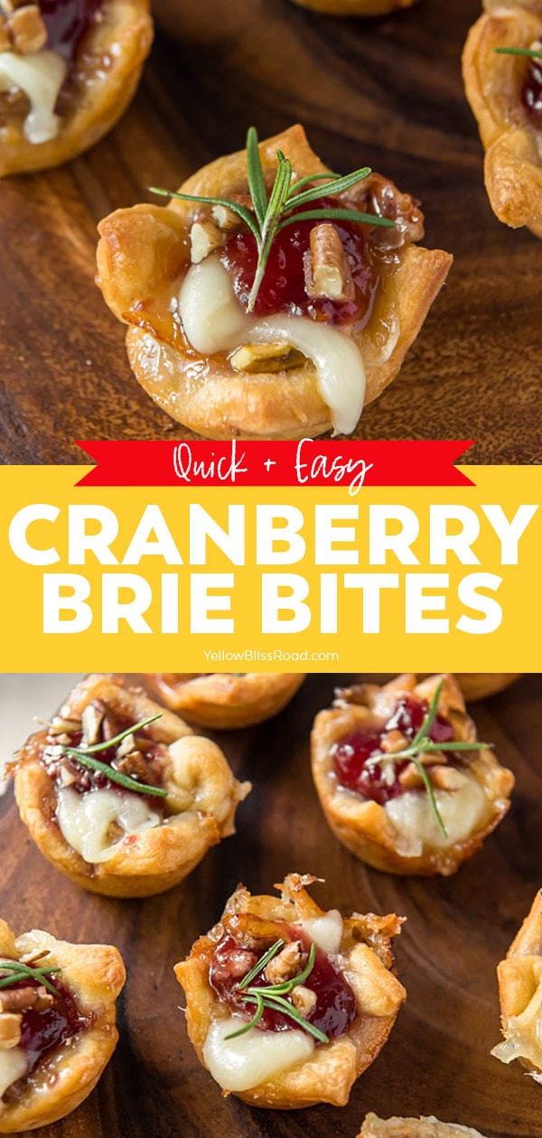 Cranberry Brie Bites (Holiday Appetizer) | YellowBlissRoad.com