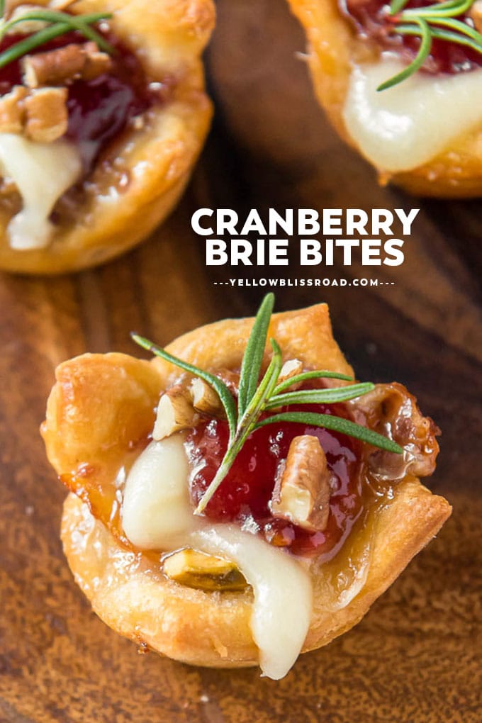 Cranberry Brie Bites (Holiday Appetizer) | YellowBlissRoad.com