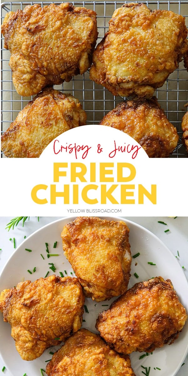 Crispy Fried Chicken Thighs | YellowBlissRoad.com
