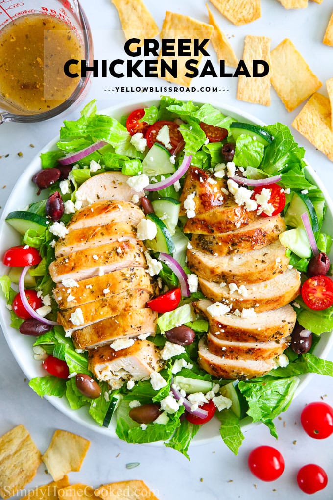 Simple Greek Chicken Salad | YellowBlissRoad.com