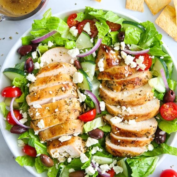 Simple Greek Chicken Salad | YellowBlissRoad.com