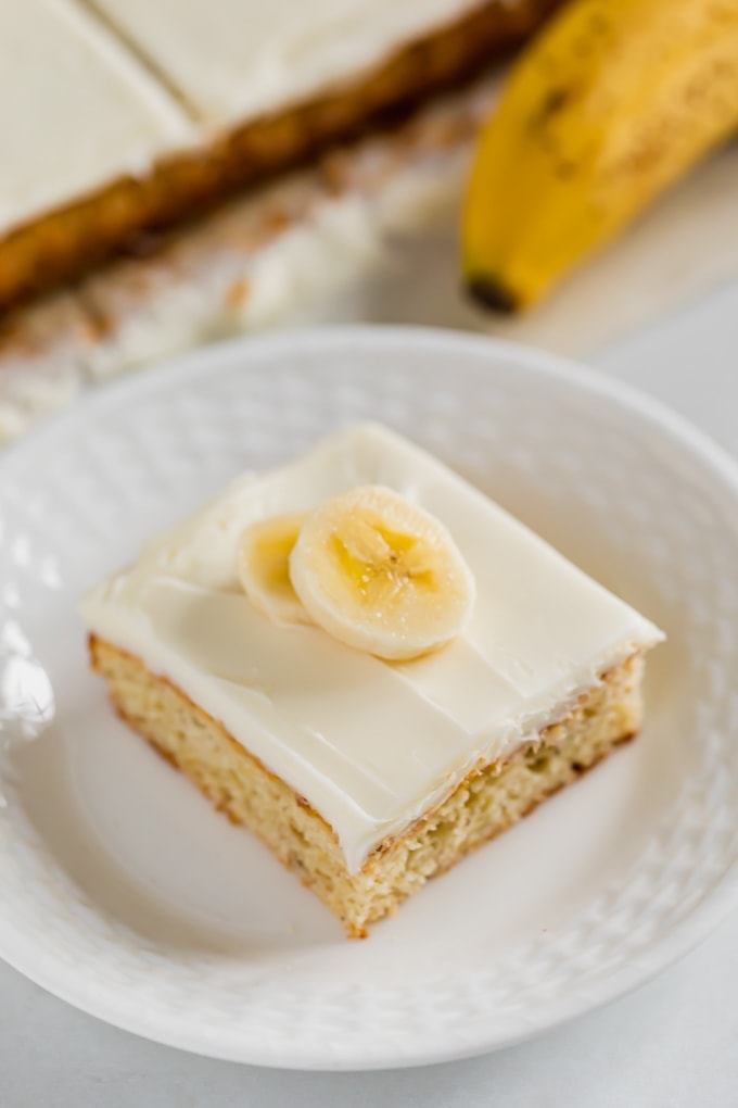 An image of a banana bar on a plate.