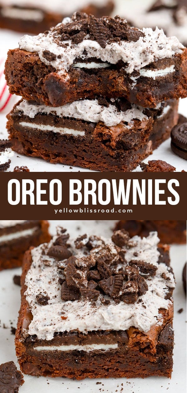 Oreo Brownies with Oreo Frosting | YellowBlissRoad.com