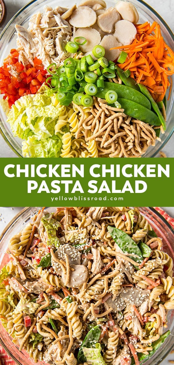 Chinese Chicken Pasta Salad | YellowBlissRoad.com