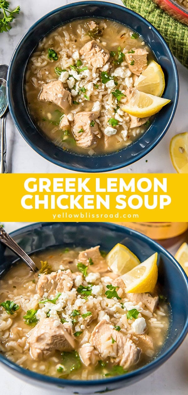 Greek Lemon Chicken Soup | YellowBlissRoad.com