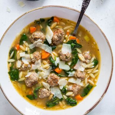 A bowl of Italian Wedding Soup