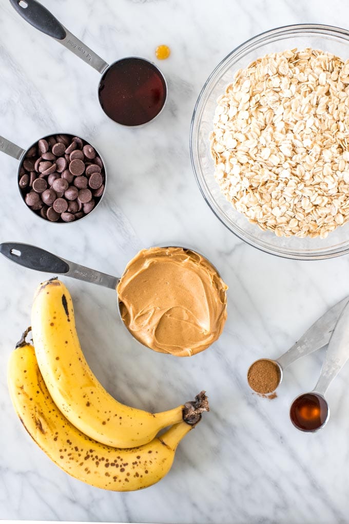 Ingredients for making breakfast cookies. 