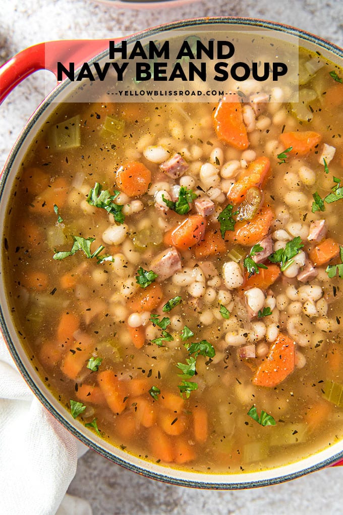 Easy Navy Bean Soup with Ham | YellowBlissRoad.com