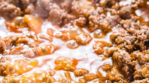 Sloppy Joes in pan.