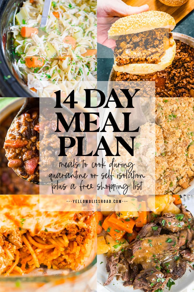 14 day meal plan pinnable image collage