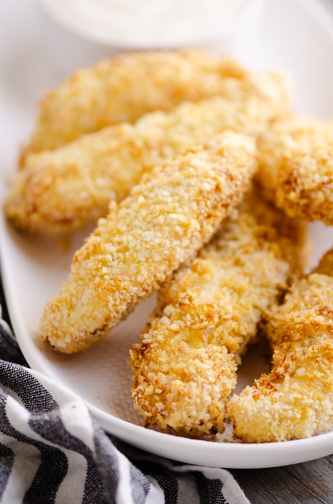 Air Fryer Chicken Tenders on serving platter