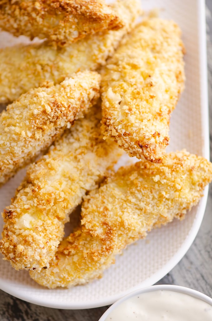 Air Fryer Chicken Tenders on serving plate