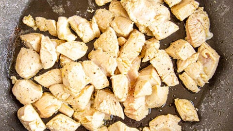 Cooking the chicken in a hot pan