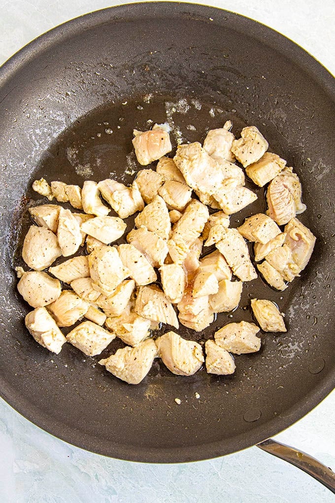 Cooking the chicken in a hot pan