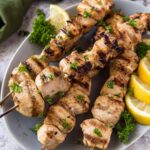 A plate of Chicken Kabobs.