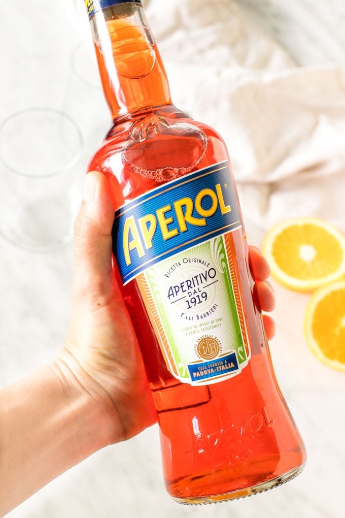 Bottle of aperol liquor