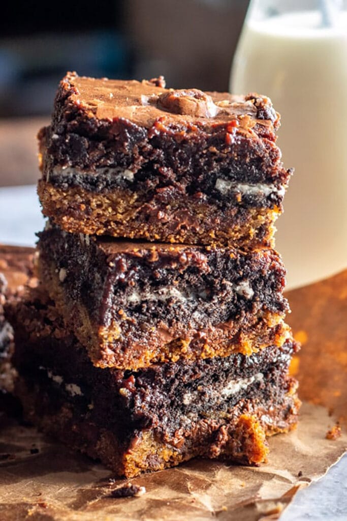 stack of slutty brownies