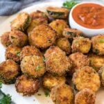 A plate of fried breaded zucchini