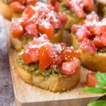 square image of pest bruschetta