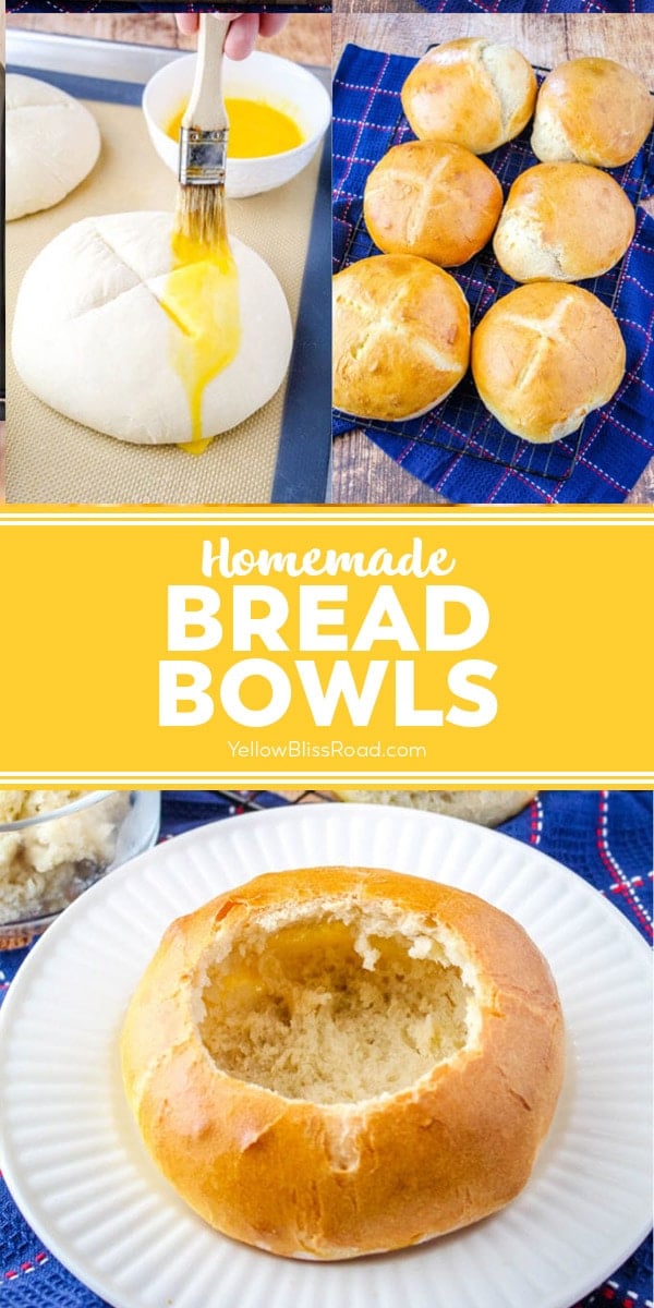 Easy Homemade Bread Bowls | YellowBlissRoad.com