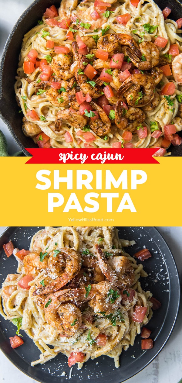 Creamy Cajun Shrimp Pasta | YellowBlissRoad.com