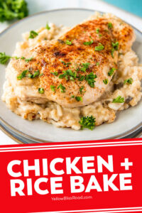Easy Chicken And Rice Bake 3 Ingredients Yellowblissroad Com