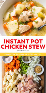 instant pot chicken stew pin med 2 bilder och text