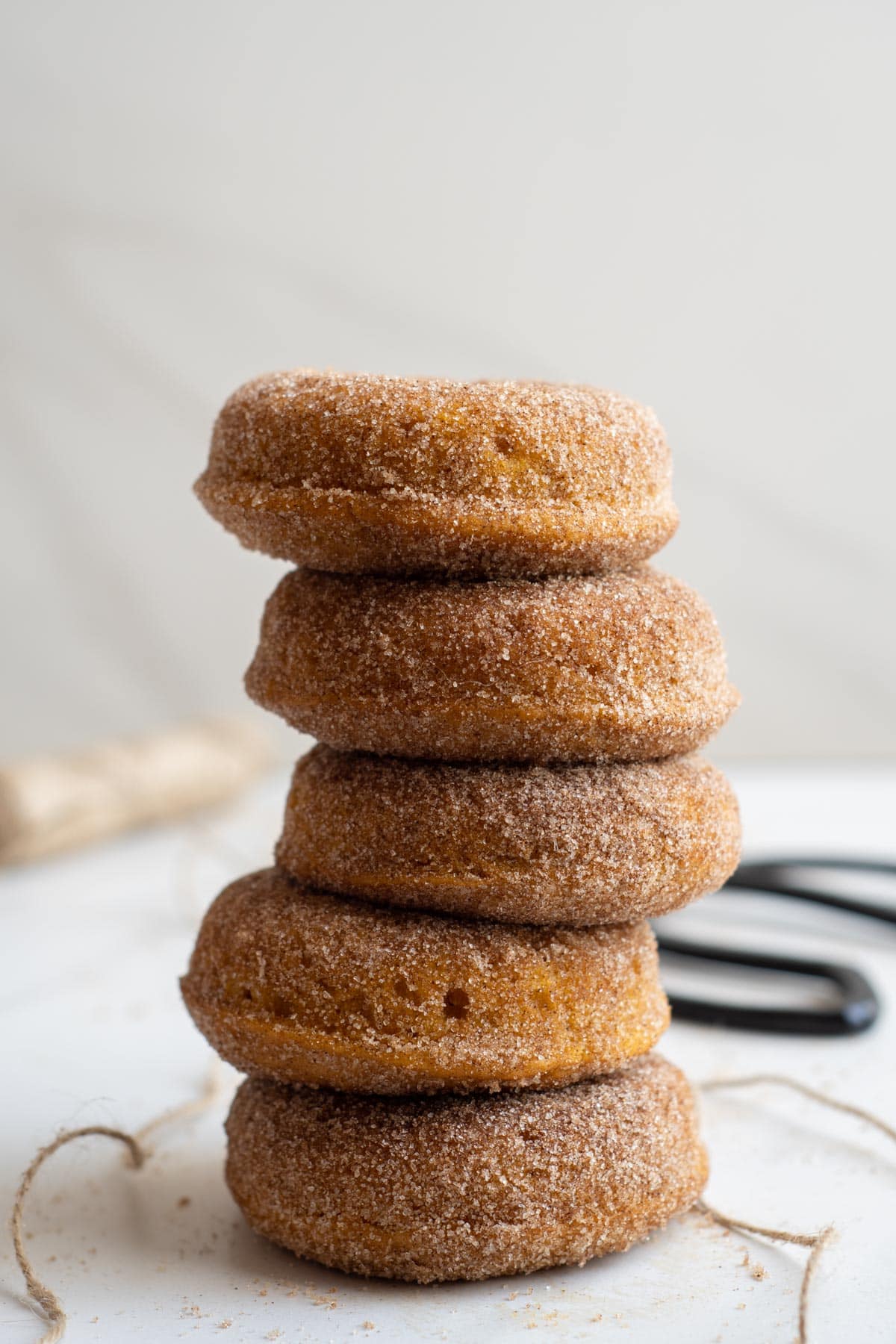 stack of pumpkin doughnuts