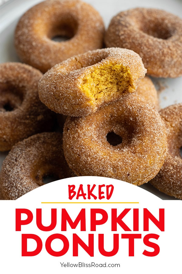 Baked Pumpkin Donuts are perfect the perfect fall treat! They are full of pumpkin spiced flavor, with a delicate cinnamon sugar coating.