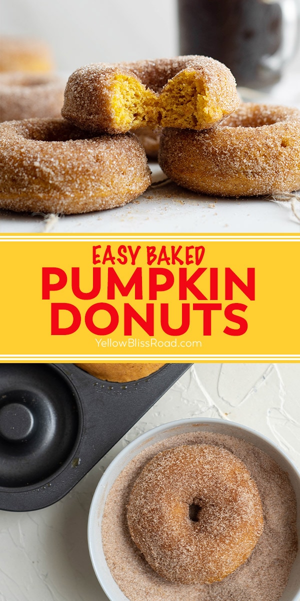 Baked Pumpkin Donuts are perfect the perfect fall treat! They are full of pumpkin spiced flavor, with a delicate cinnamon sugar coating.