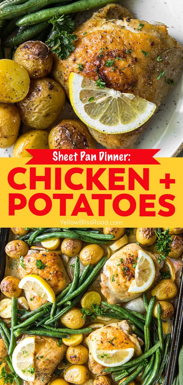 Sheet Pan Chicken and Potatoes Recipe | YellowBlissRoad.com