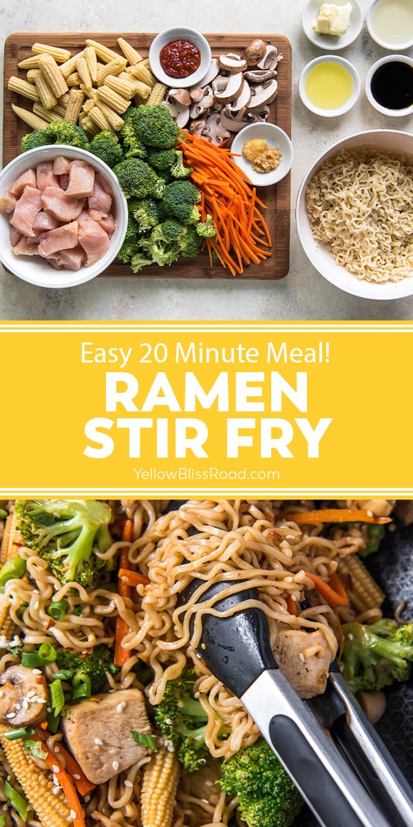 ramen noodle stir fry pinnable image with text