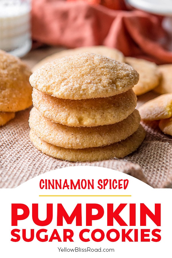 pinnable image for pumpkin sugar cookies with image and text