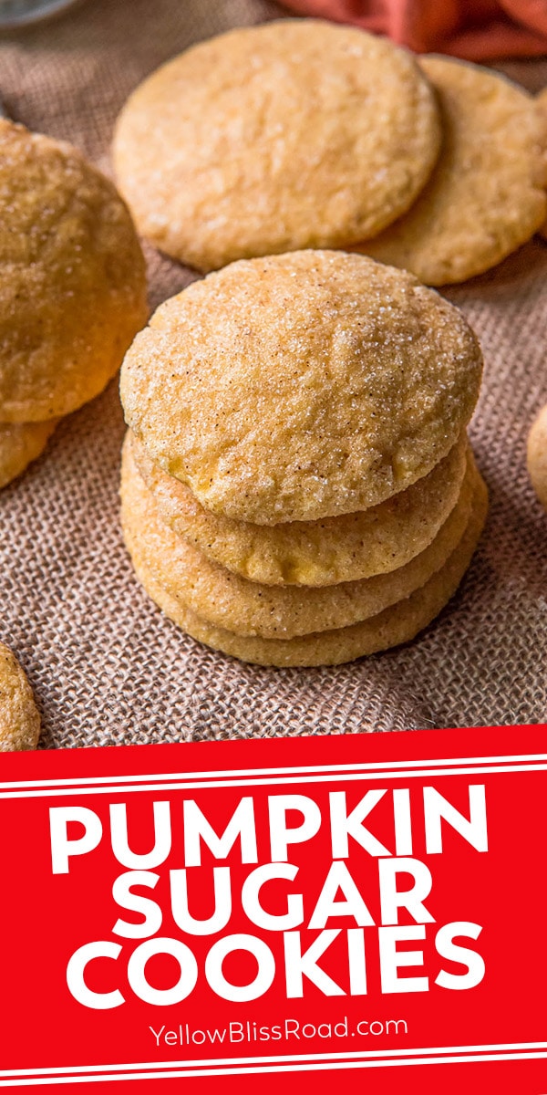 pinnable image for pumpkin sugar cookies with image and text