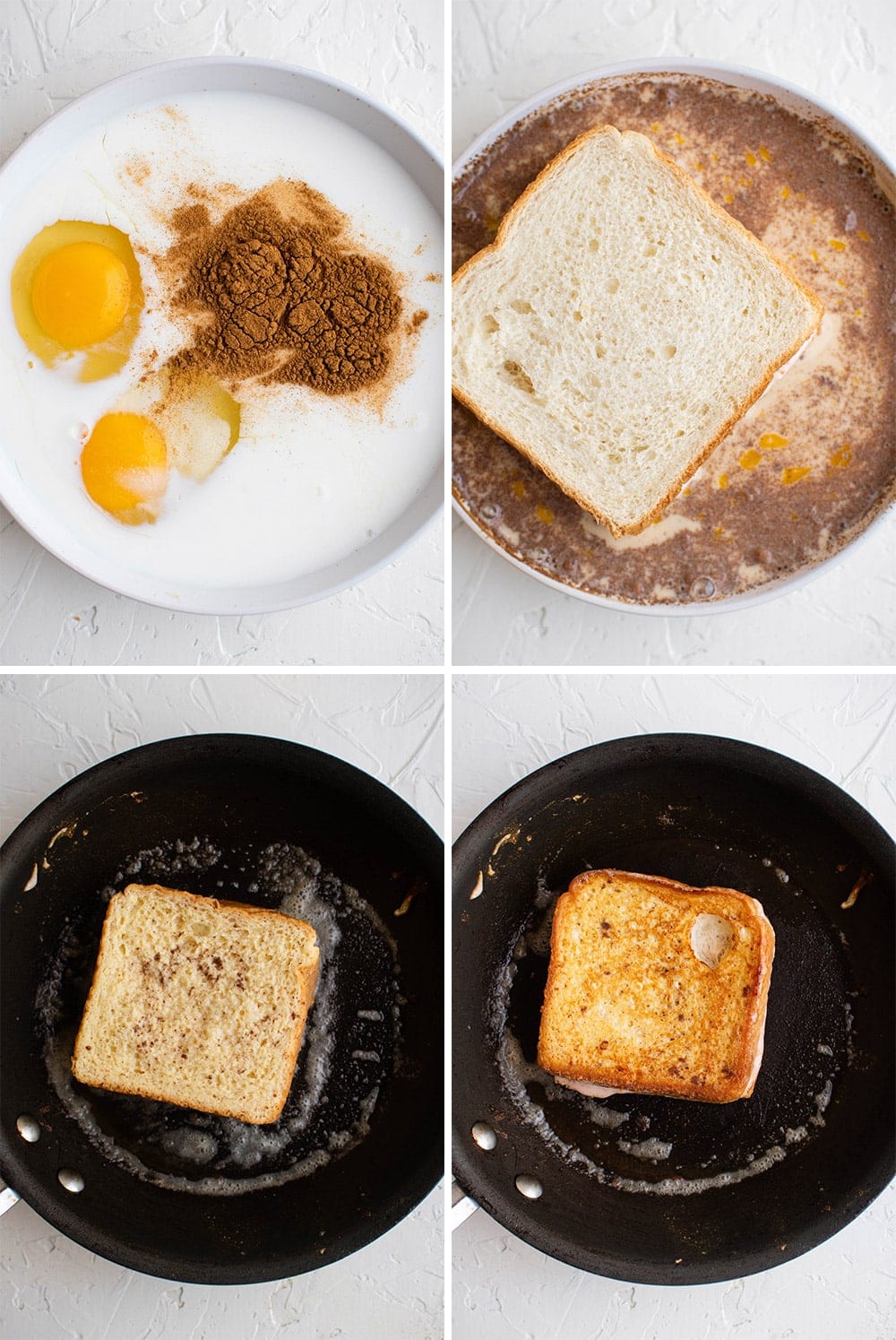 collage of images of making french toast